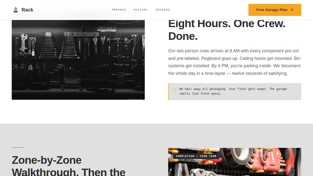 Organize — Smart Garage Solutions Landing Page Template