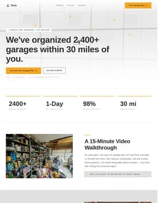 Organize — Smart Garage Solutions Landing Page Template