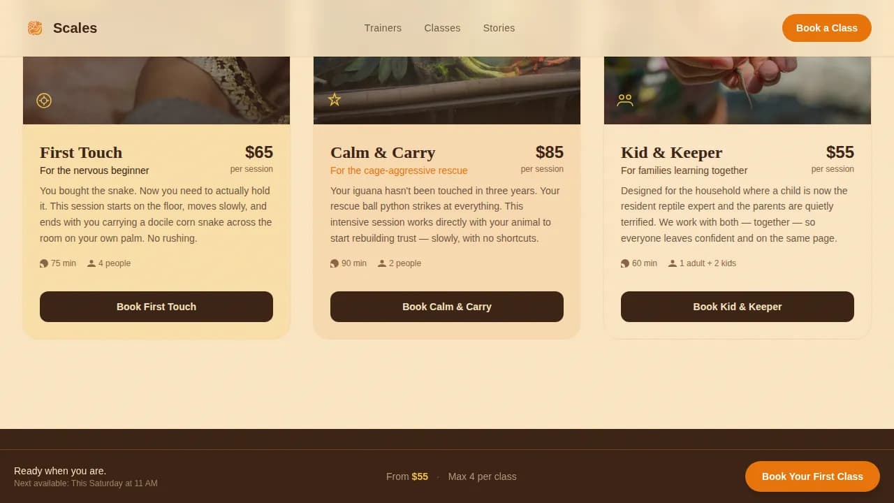 Nurture — Expert Reptile Education Landing Page Template