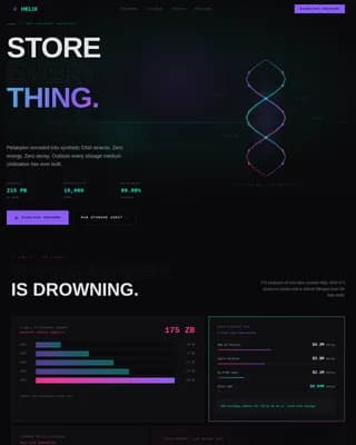 Helix - Bold Brutalist DNA Storage Consulting Landing Page Template