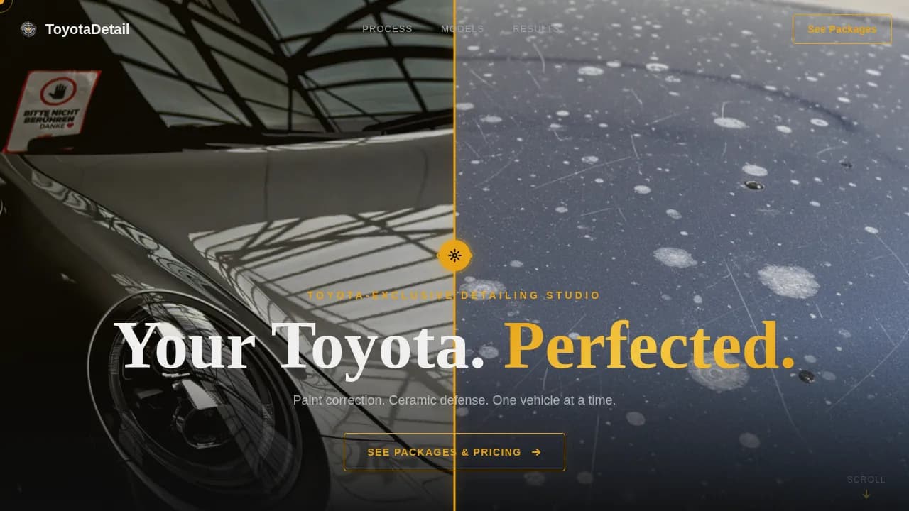 Toyota - Precision Ceramic Detailing Landing Page Template