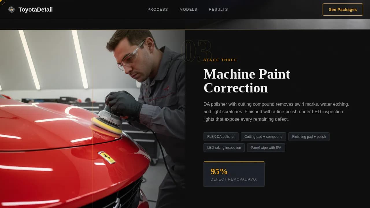 Toyota - Precision Ceramic Detailing Landing Page Template