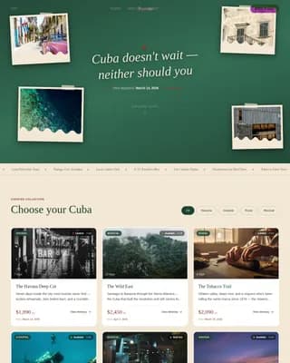 Journey — Small-Batch Cuba Tour Landing Page Template