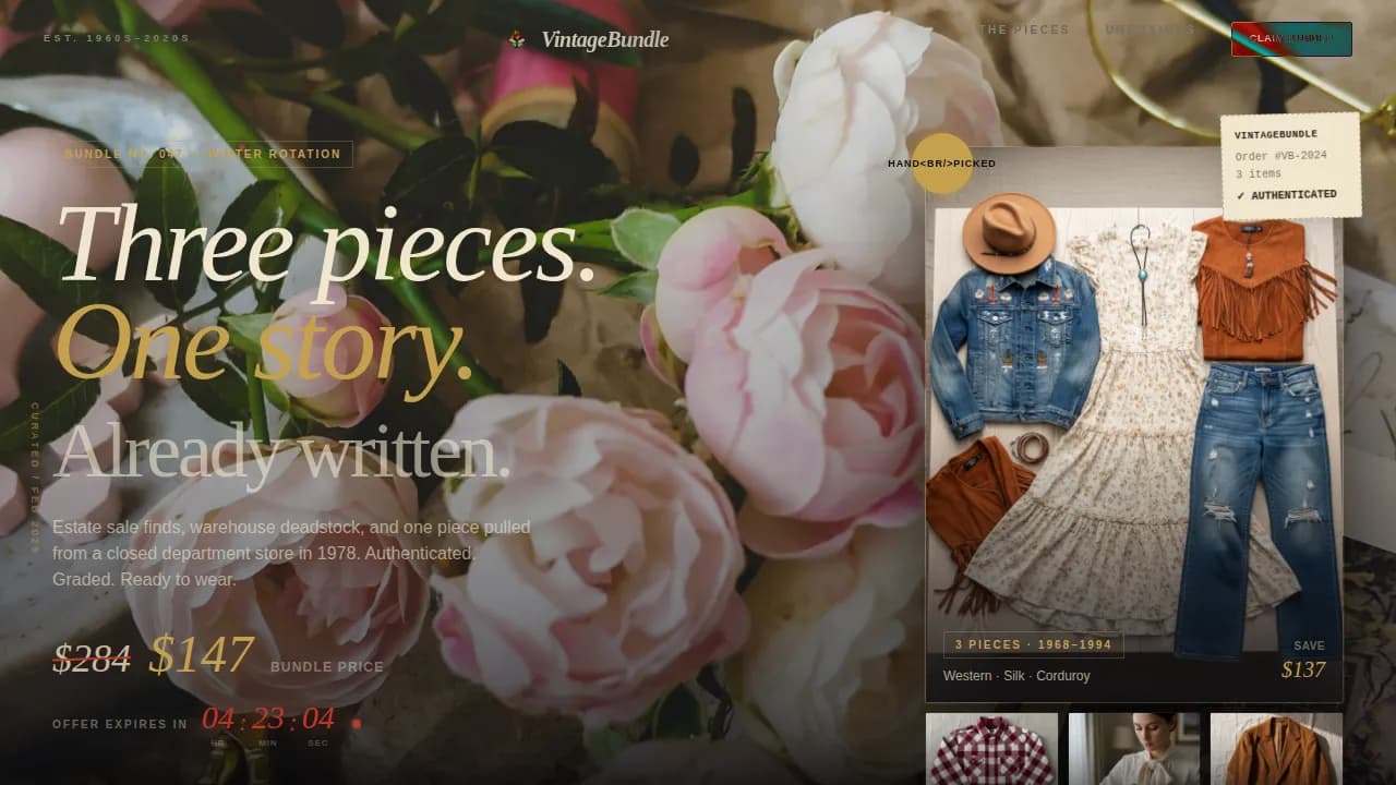 Curate — Retro Vintage Collections Landing Page Template