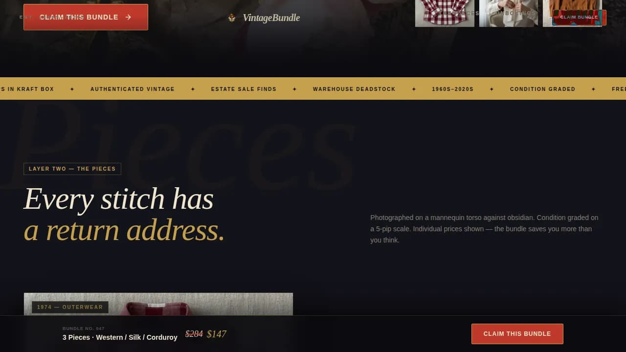 Curate — Retro Vintage Collections Landing Page Template