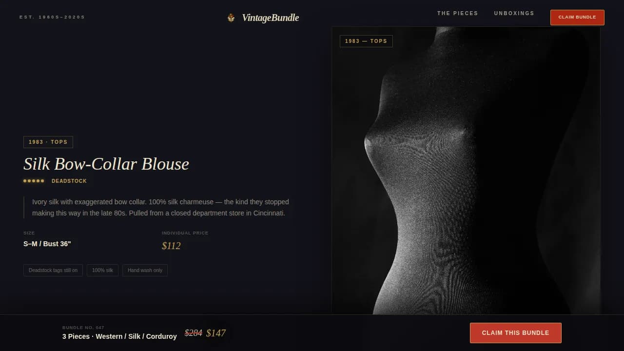 Curate — Retro Vintage Collections Landing Page Template