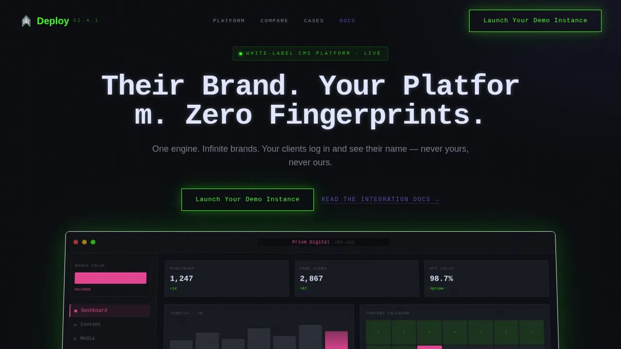Deploy — Powerful CMS Platform Landing Page Template