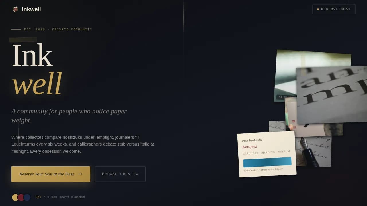 Compose — Editorial Writing Community Landing Page Template