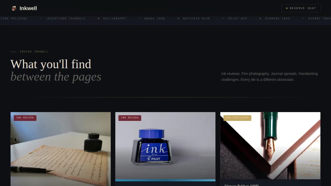 Compose — Editorial Writing Community Landing Page Template