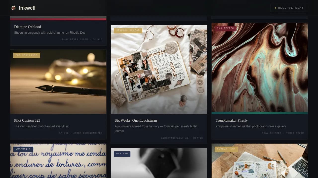 Compose — Editorial Writing Community Landing Page Template