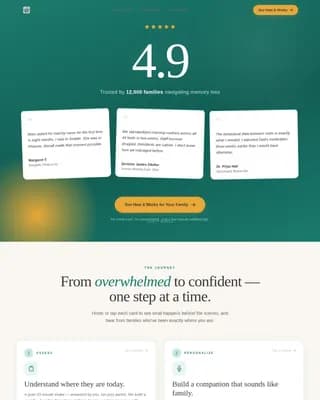 Recall - Trusted Memory Care Technology Landing Page Template