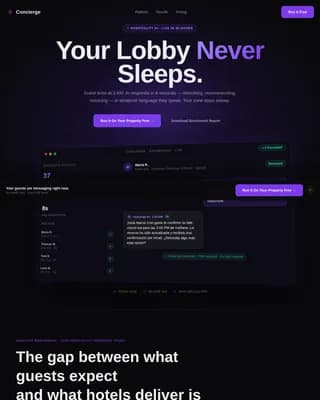 Concierge — Smart Hospitality Service Landing Page Template