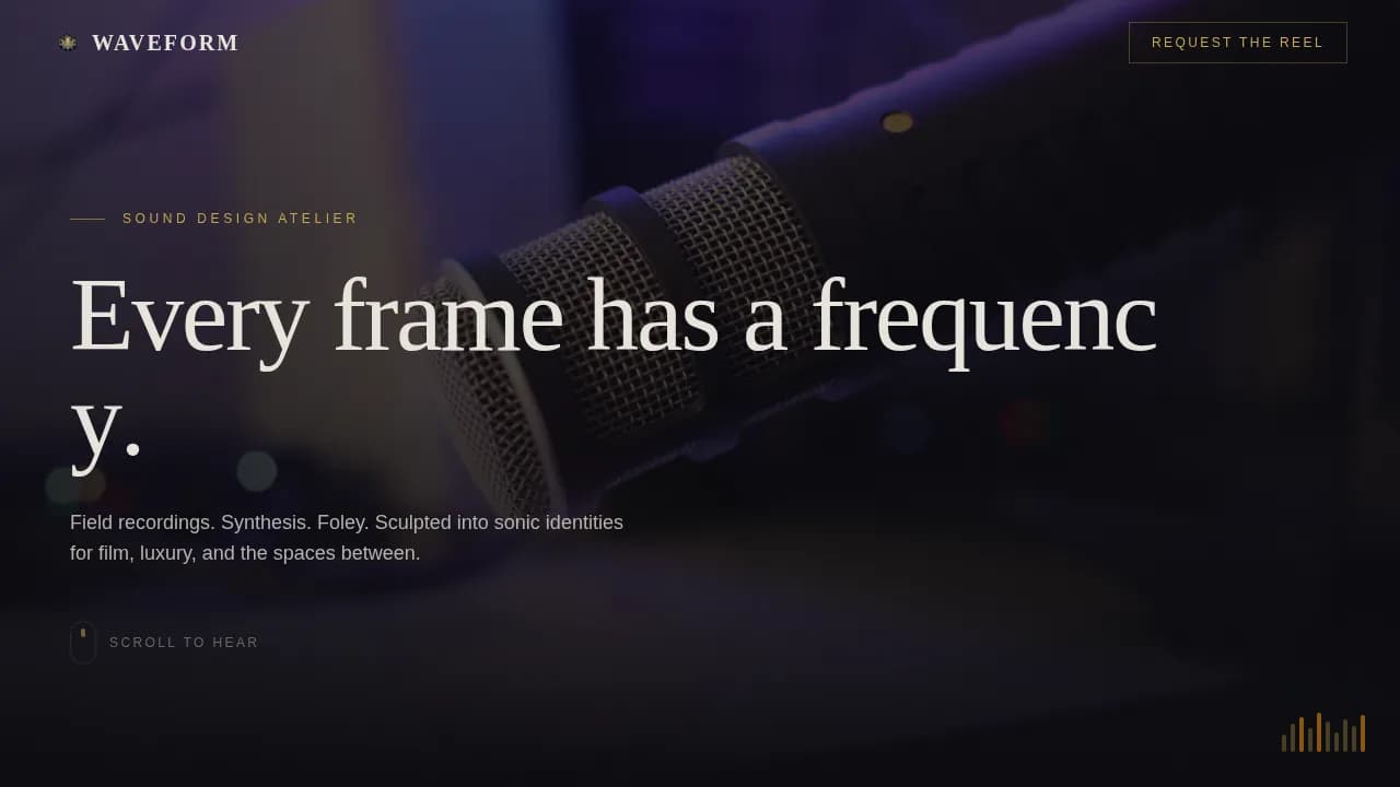 Acoustica — Atelier Sound Designer Landing Page Template