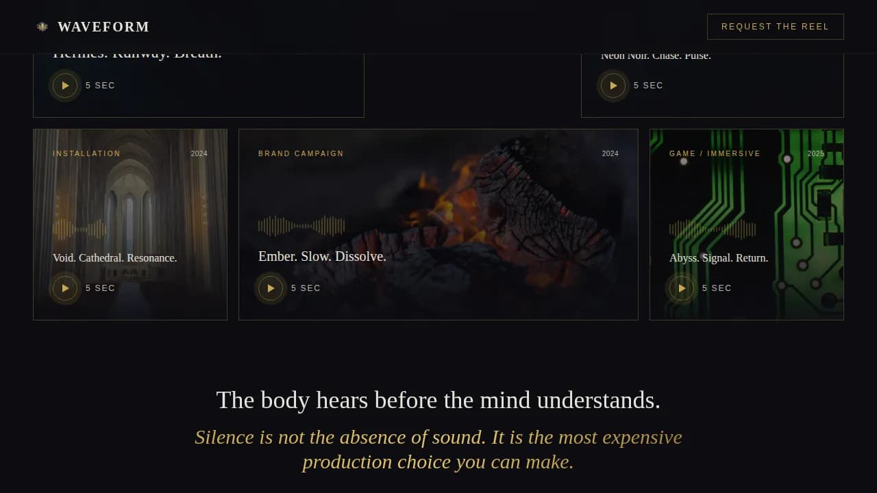 Acoustica — Atelier Sound Designer Landing Page Template