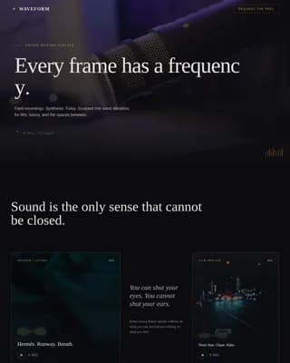 Acoustica — Atelier Sound Designer Landing Page Template