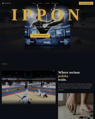 Ippon — Competitive Judo Venue Landing Page Template