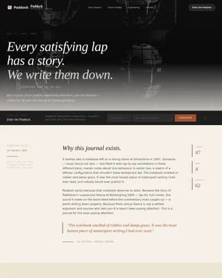 Paddock — Engaging Motorsport Blog Landing Page Template