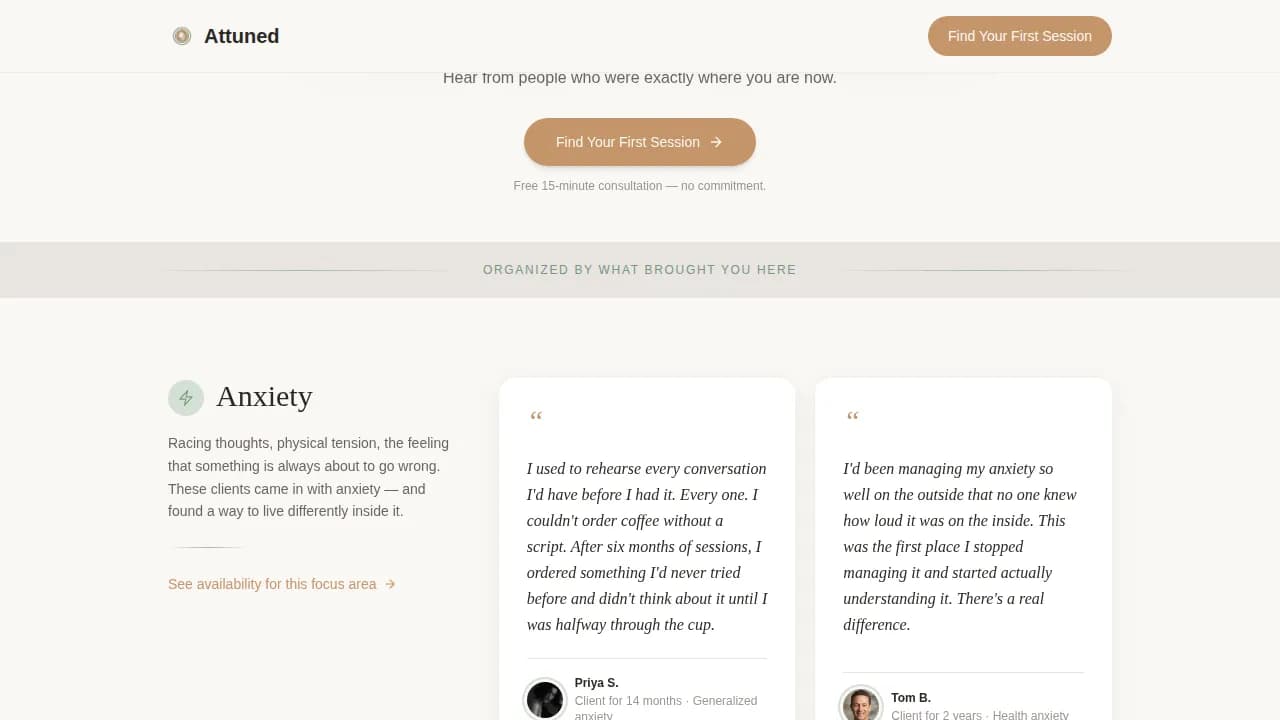 Psychologist Booking Website Template