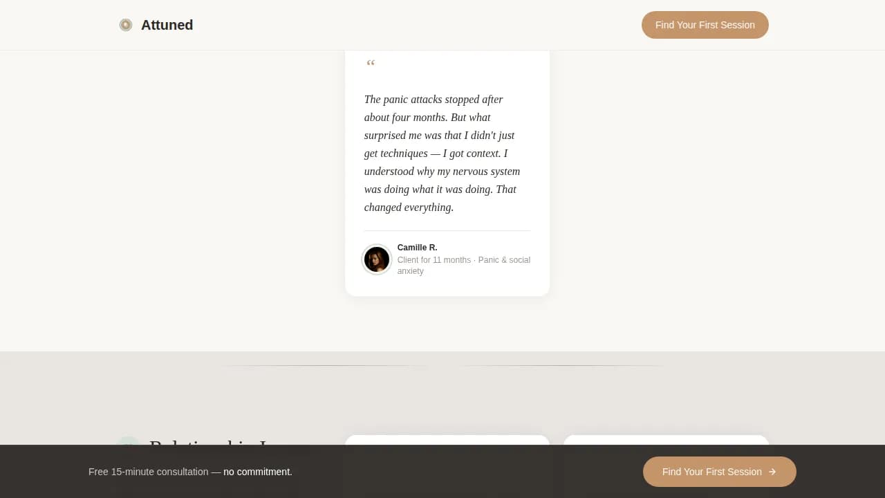 Psychologist Booking Website Template