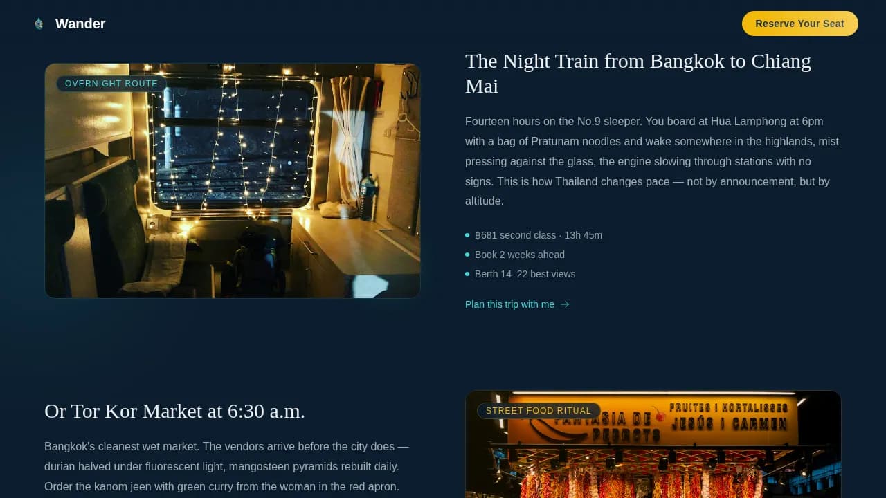 Explore — Immersive Thailand Travel Landing Page Template