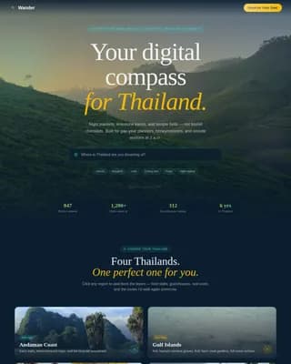 Explore — Immersive Thailand Travel Landing Page Template