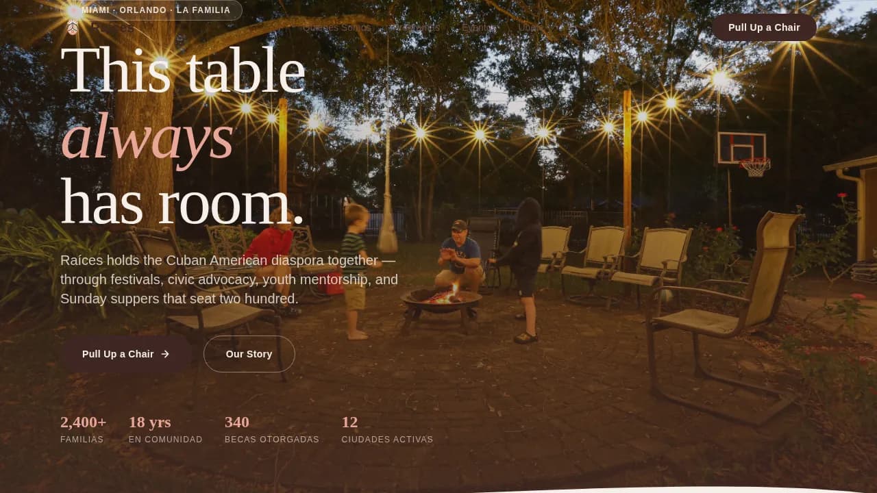 Races — Vibrant Cuban Community Landing Page Template