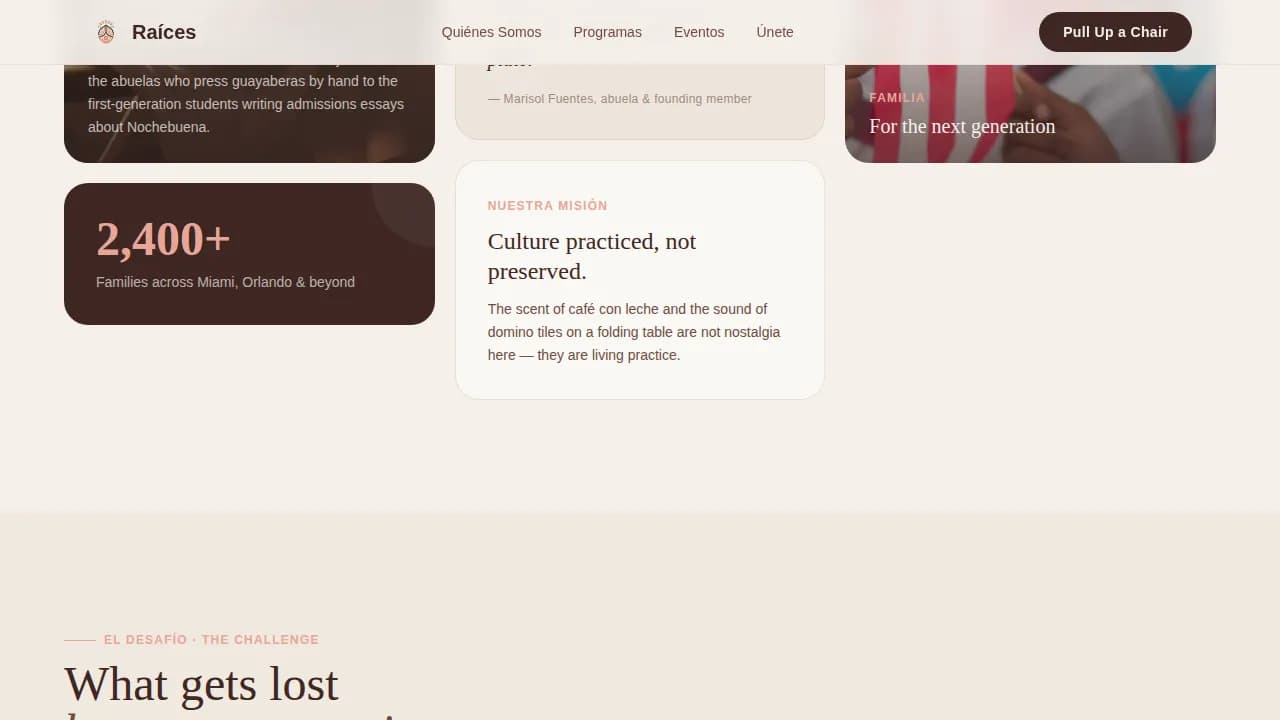 Races — Vibrant Cuban Community Landing Page Template