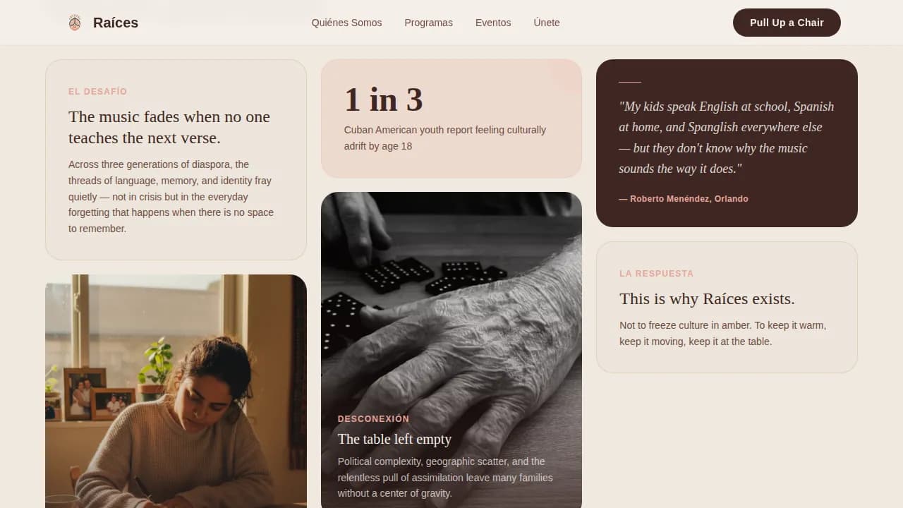 Races — Vibrant Cuban Community Landing Page Template