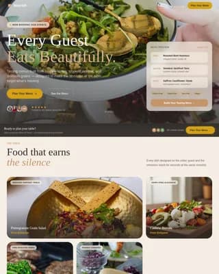 Nourish — Artisan Vegan Catering Landing Page Template