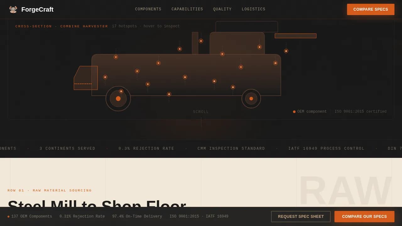 Forgecraft - Precision OEM Parts Supplier Landing Page Template