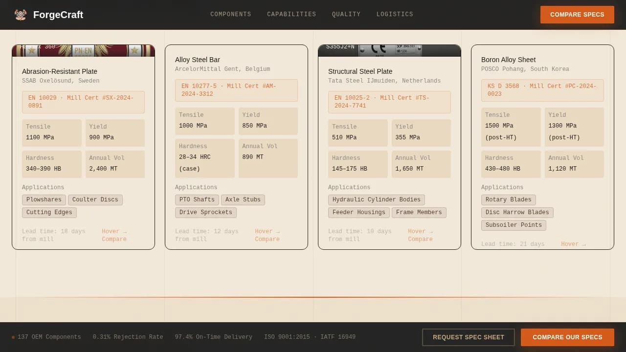 Forgecraft - Precision OEM Parts Supplier Landing Page Template