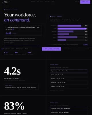 Vox - Bold Brutalist Voice-Activated HRM Landing Page Template
