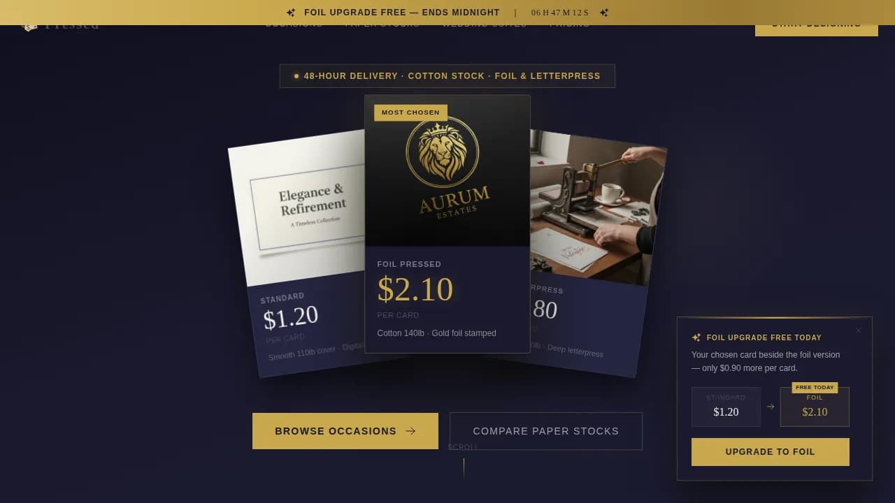 Foil — Premium Print-on-Demand Landing Page Template