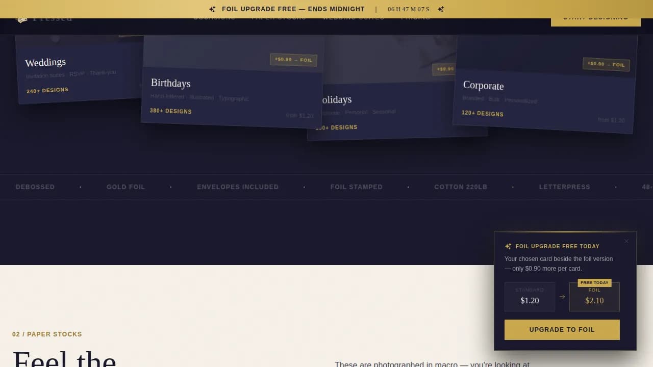Foil — Premium Print-on-Demand Landing Page Template