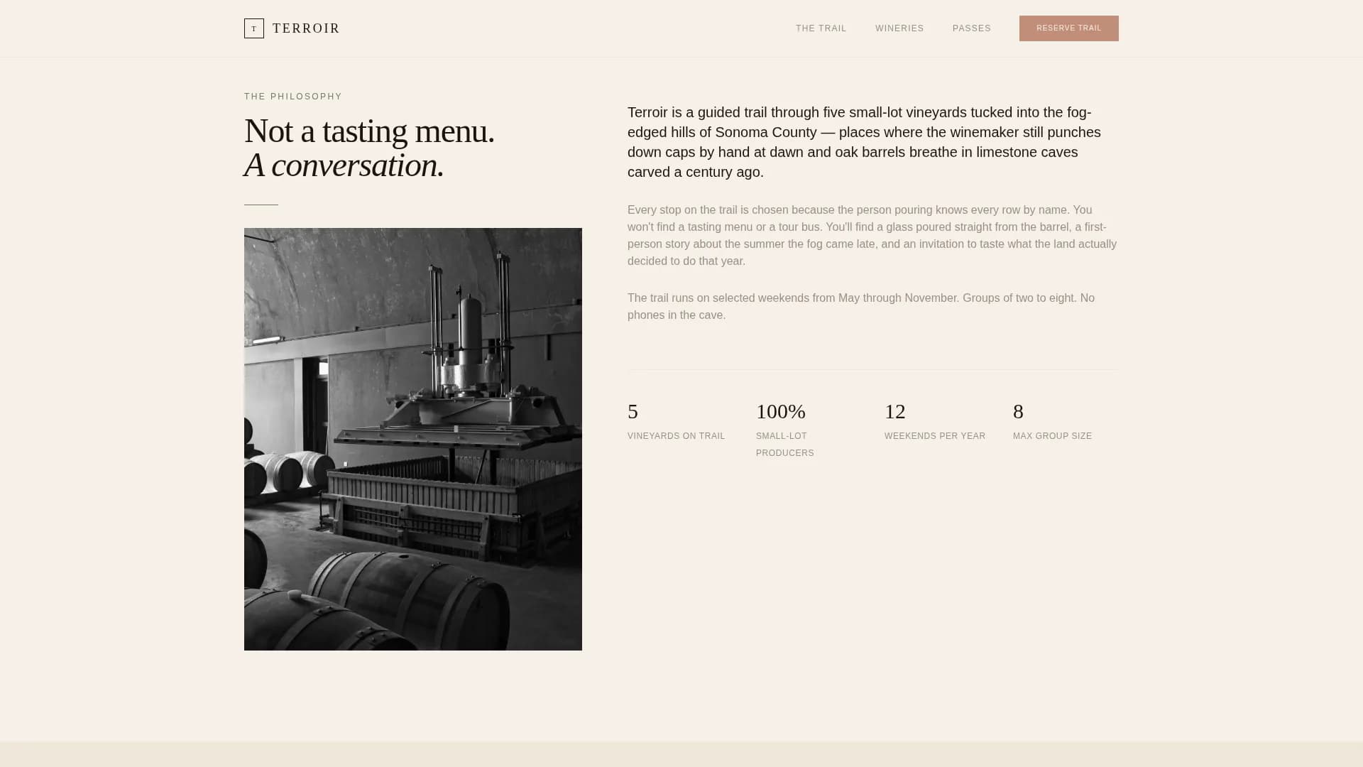 Winery & Wine Pricing Website Template