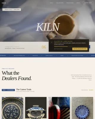 Vault — Curated Antique Pottery Landing Page Template