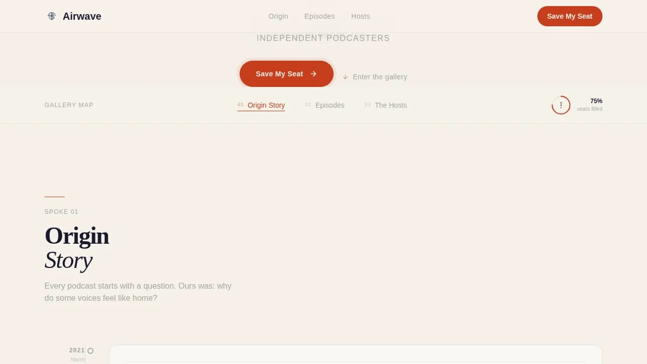 Broadcast — Heritage Podcast Community Landing Page Template