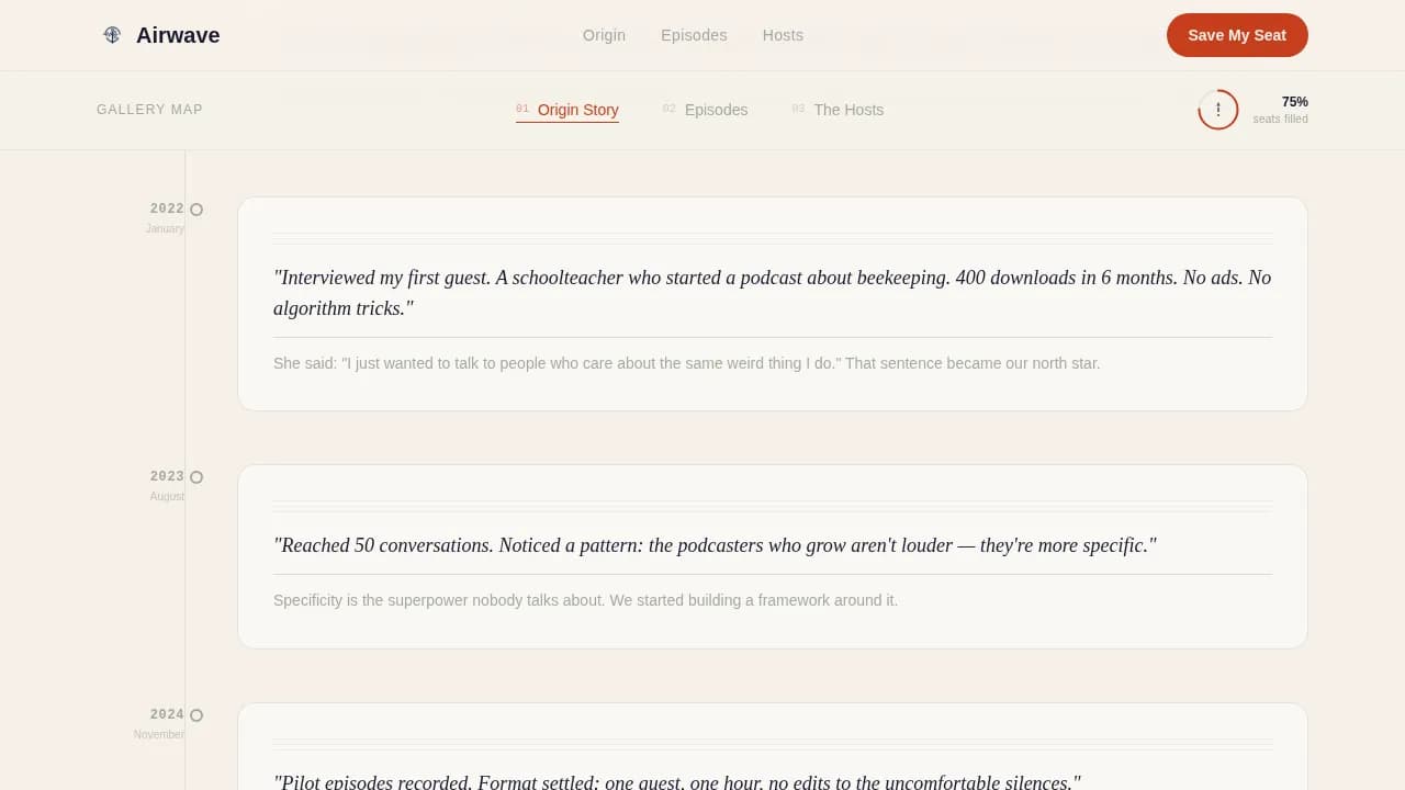 Broadcast — Heritage Podcast Community Landing Page Template