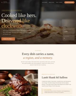 Table — Authentic Halal Delivery Landing Page Template