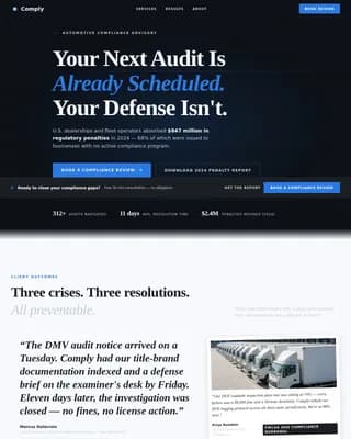 Certify — Authoritative Automotive Compliance Landing Page Template