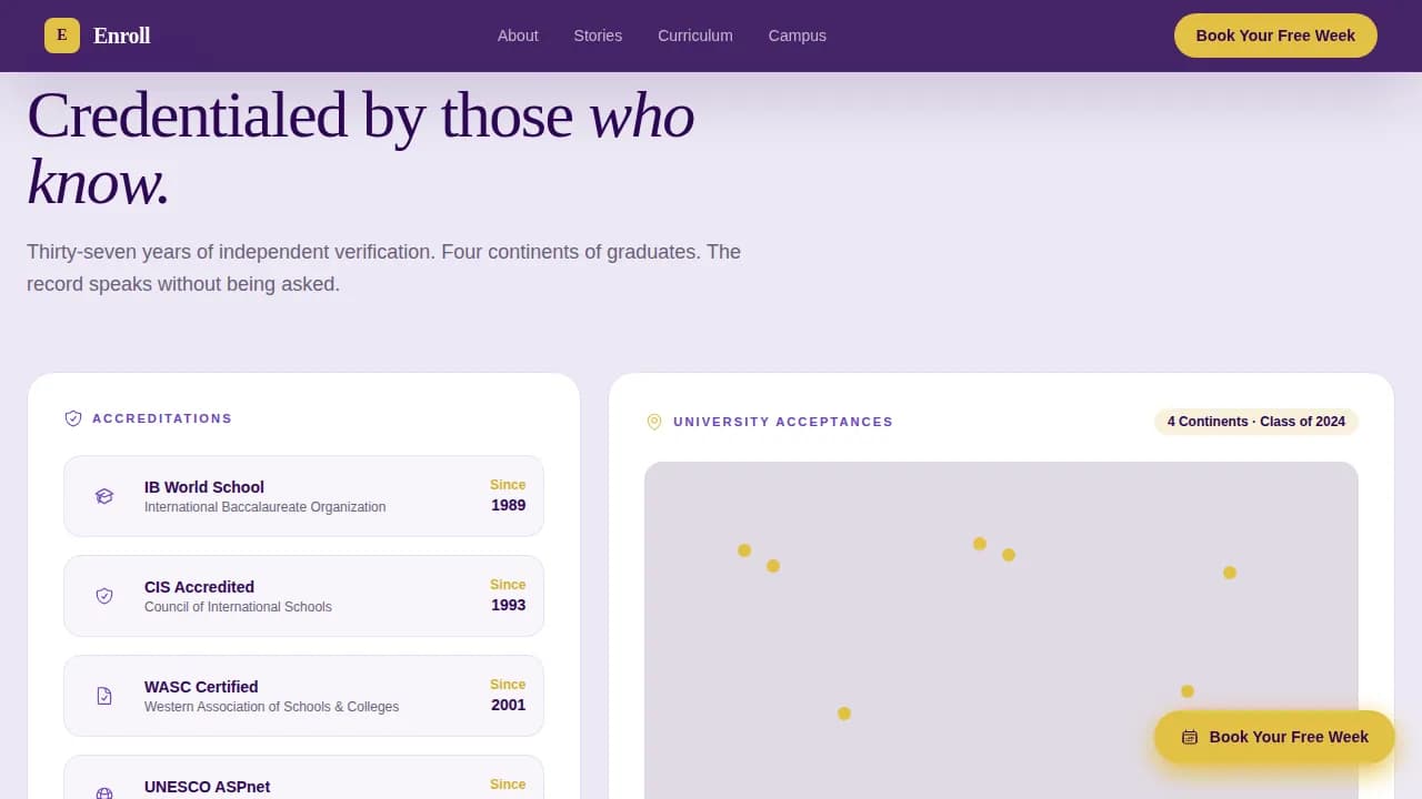 Enroll - Elite International School Landing Page Template