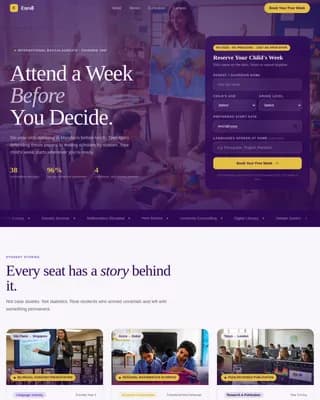 School (K-12) Booking Website Template