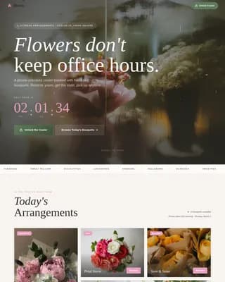 Petal — Self-Service Flower Gallery Landing Page Template