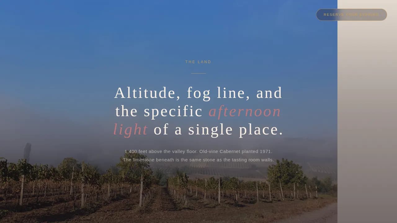 Vintage — Luxe Estate Winery Landing Page Template