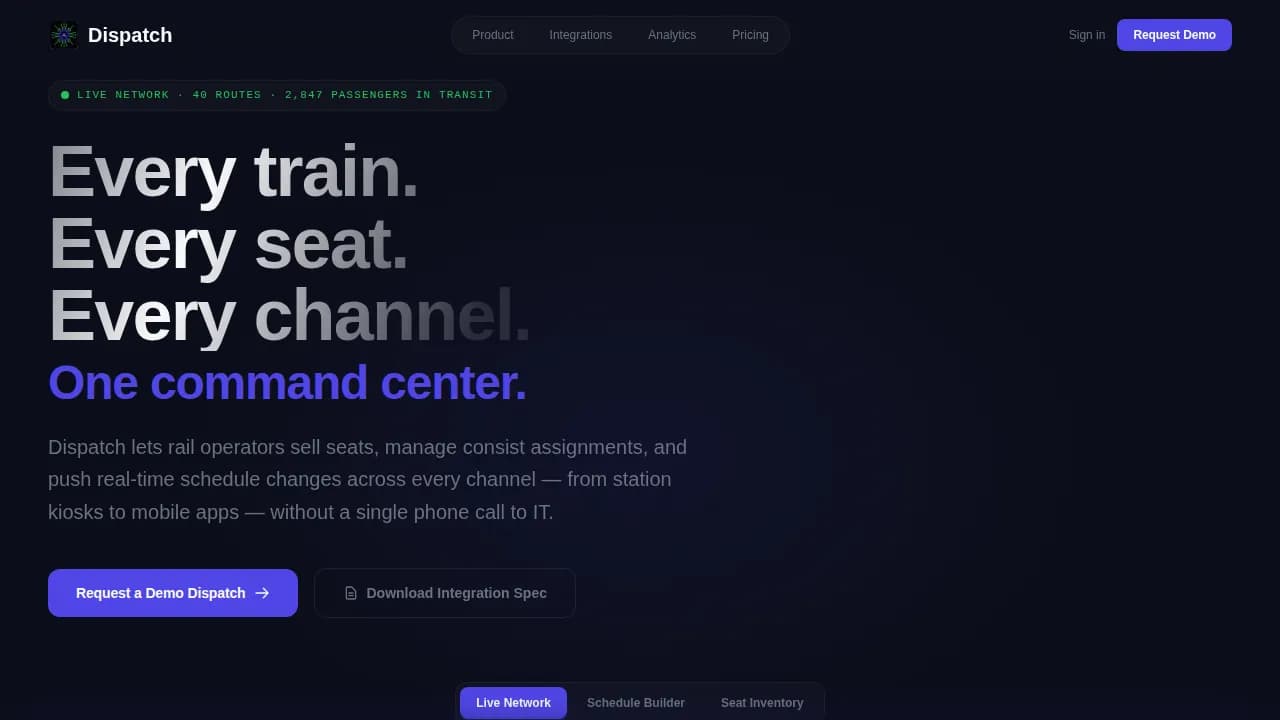 Transit — Real-Time Rail Operations Landing Page Template