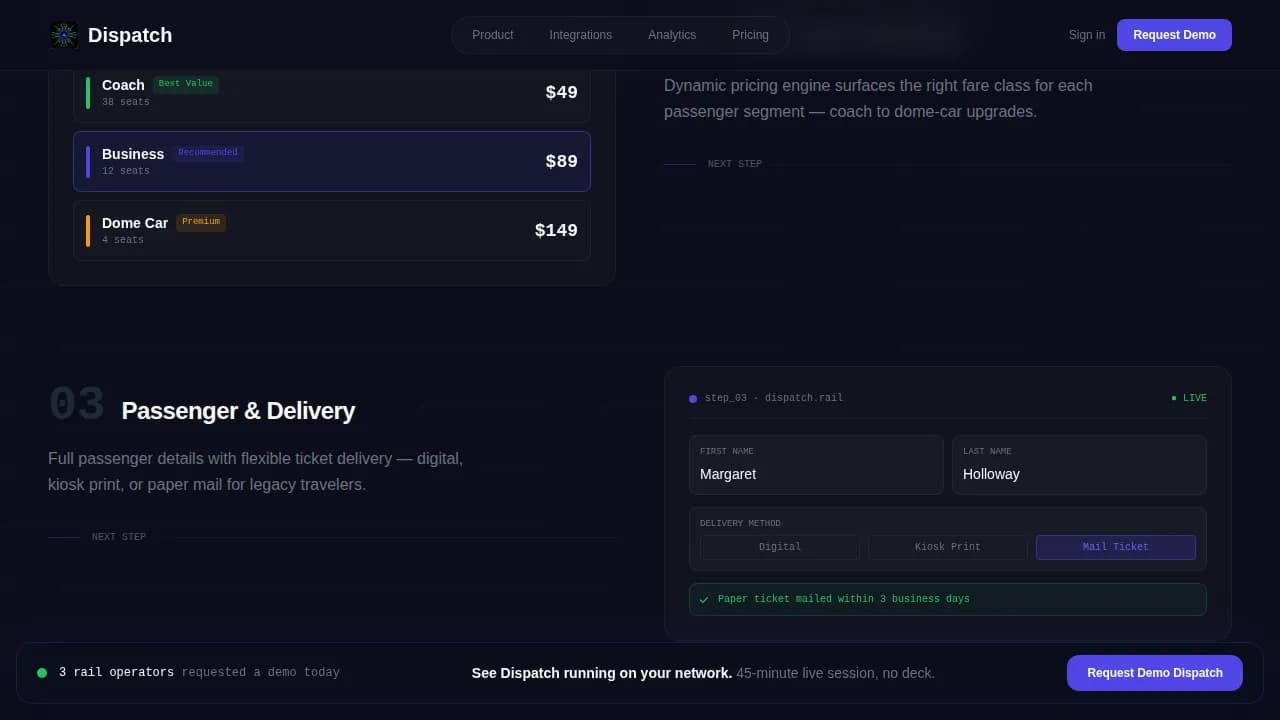 Transit — Real-Time Rail Operations Landing Page Template