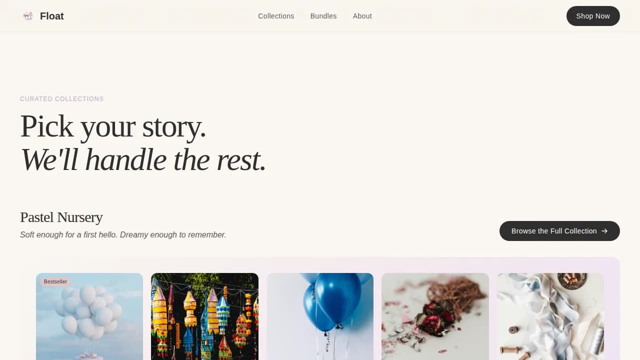Elevate — Curated Party Supplies Landing Page Template