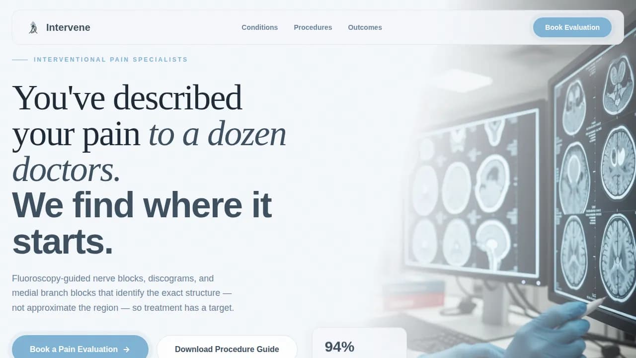 Relieve — Precision Pain Management Landing Page Template