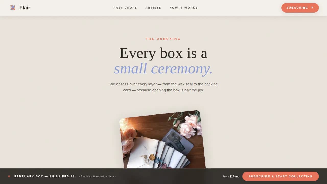 Spark — Vibrant Enamel Pin Box Landing Page Template