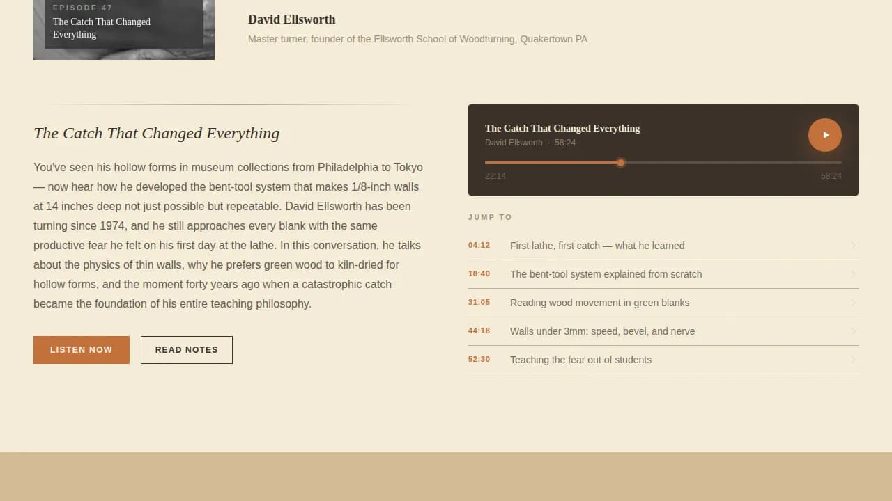 Woodturning & Lathe Work Content Blog Website Template